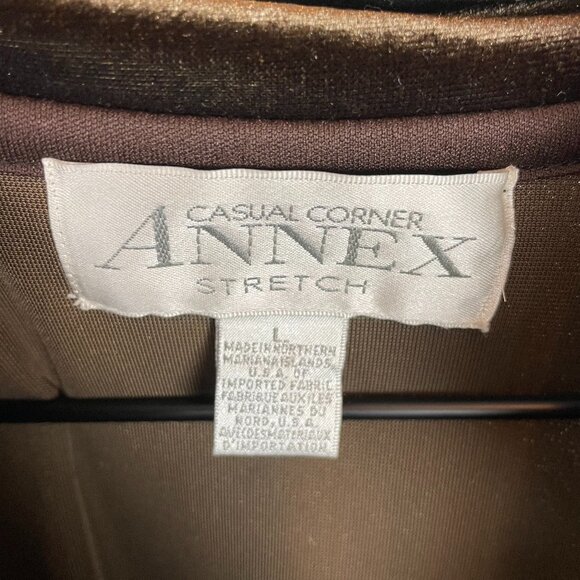 Vintage Velour Sweatshirt Zip-Up Tracksuit Brown Velvet Women Size Large Jacket - Picture 3 of 8